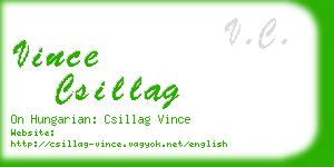 vince csillag business card